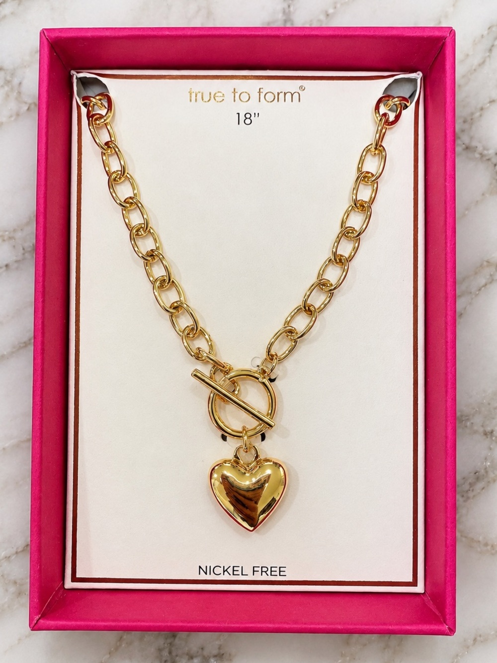 Heart Toggle Necklace - Gold